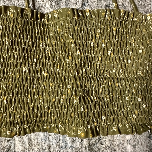 🆕 Madewell Second Wave Classic Bikini Bottom and Rouched top in Campden Daisies - Picture 4 of 7